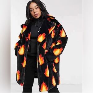 Dolls Kill Daisy Street Flame Faux Fur Coat